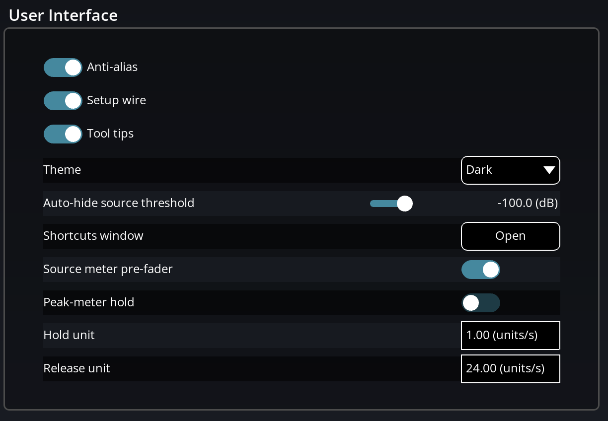 User Interface Section