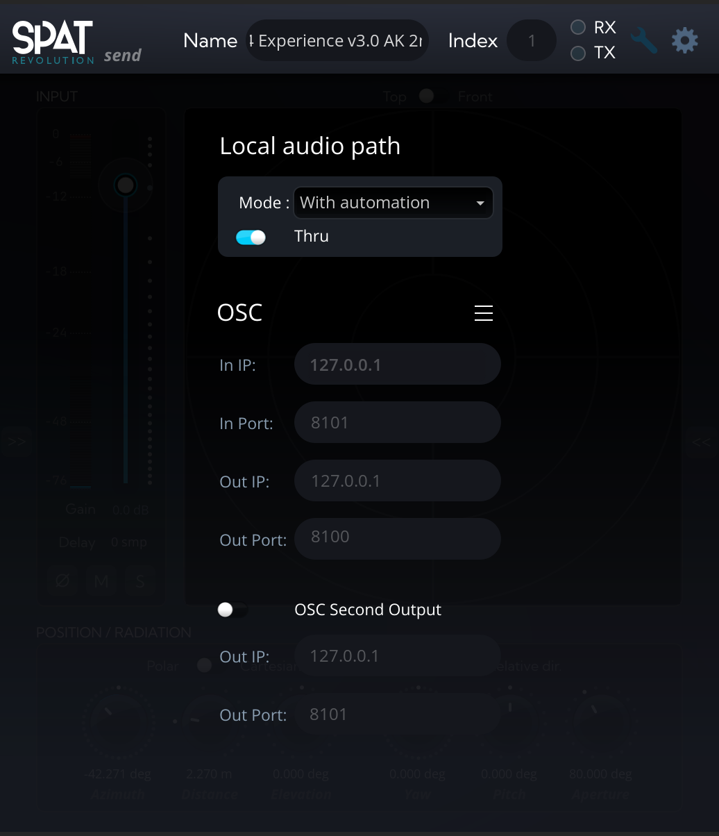 OSC Connection SPAT Plug-ins
